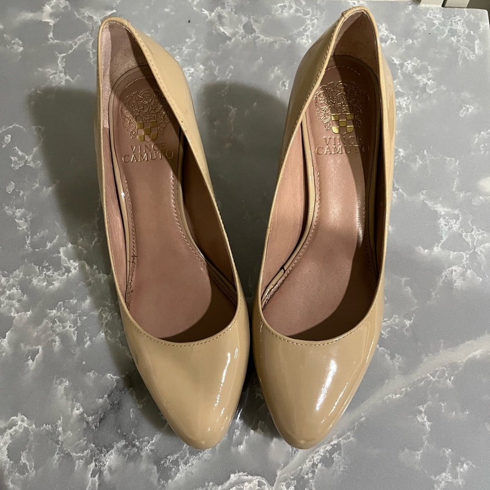 Vince Camuto Nude Patent Heels